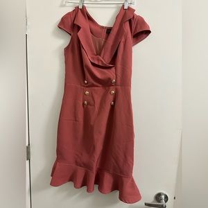 Coral suit styled dress